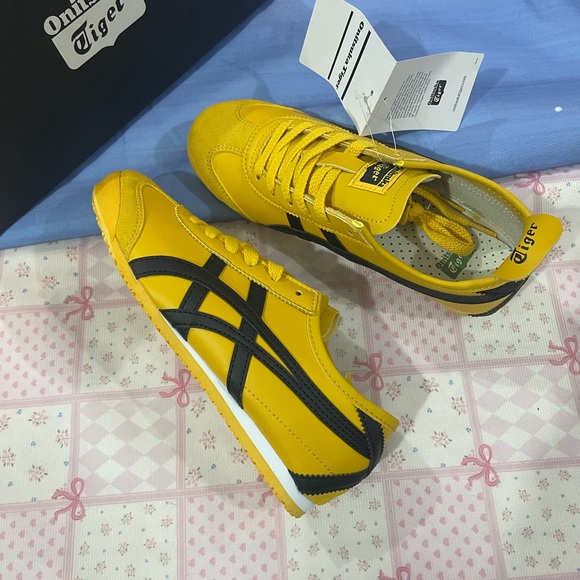 Onitsuka Tiger by Asics Shoes - Onitsuka Tiger by Asics Sneakers - Yellow with Black Stripes